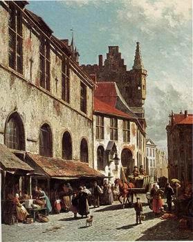 unknow artist European city landscape, street landsacpe, construction, frontstore, building and architecture. 118 Germany oil painting art